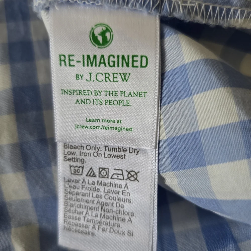 J. Crew Blue/White Gingham Women's Buttondown Shirt Size Small NWT